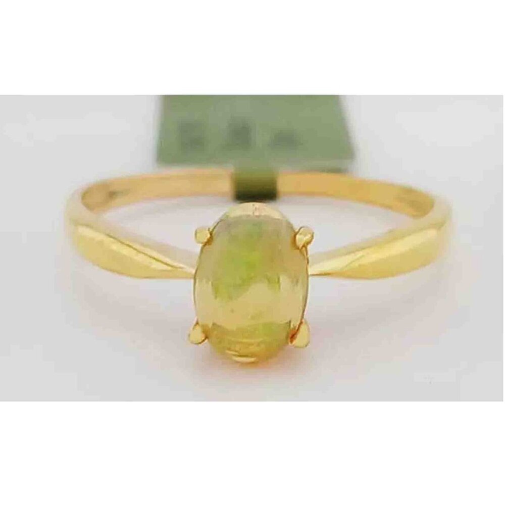 Genuine 0.69 Cts Opal Solitaire Ring 10k Yellow Gold